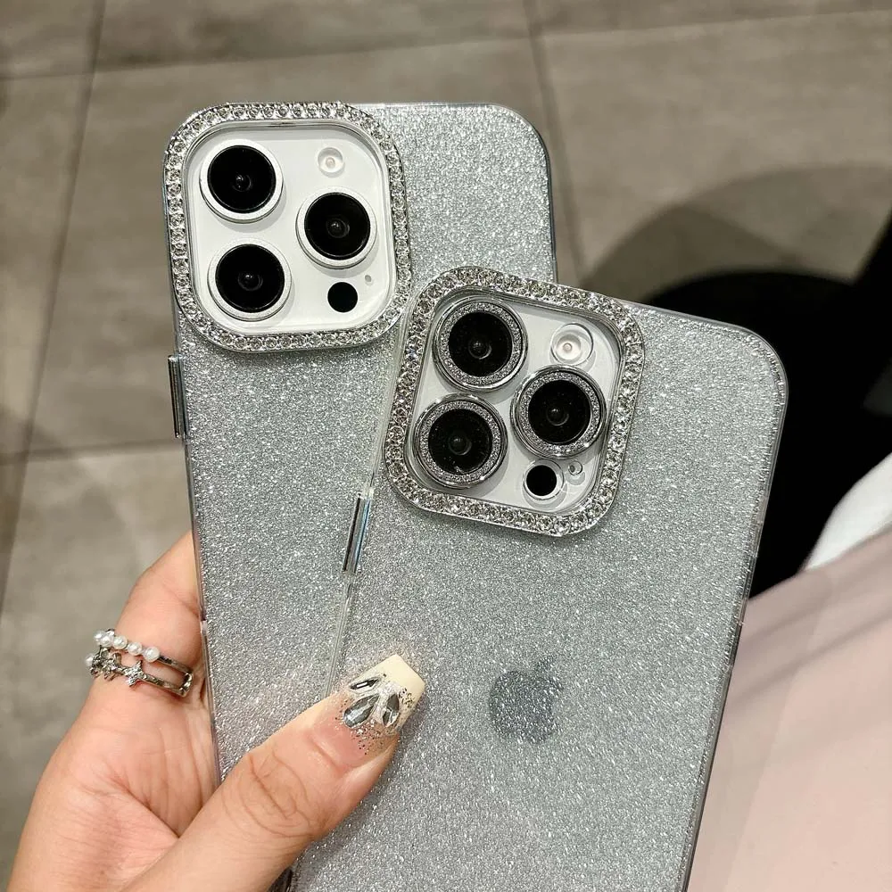 Funda de teléfono de silicona con purpurina para iPhone 16, 15, 14, Plus, 13, 12, 11 Pro Max, carcasa protectora a prueba de golpes, funda trasera IMD suave de TPU - imagen 4