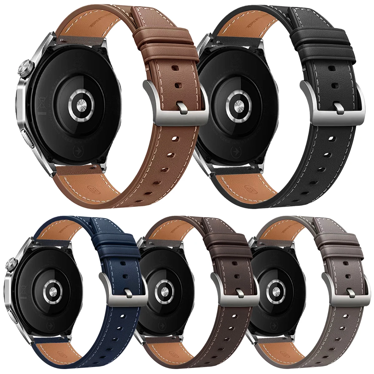 Correa de cuero de 20mm y 22mm para Samsung Galaxy Watch Active 2 Watch 3/6/4/5 Pro 45mm 40mm 44mm S3 pulsera Galaxy Watch 7 correa de reloj - imagen 2