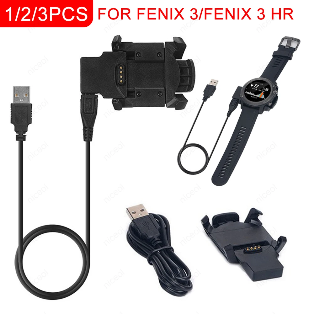 Base de carga con Clip para reloj inteligente, Cable cargador para Garmin Fenix 3/Fenix 3 HR
