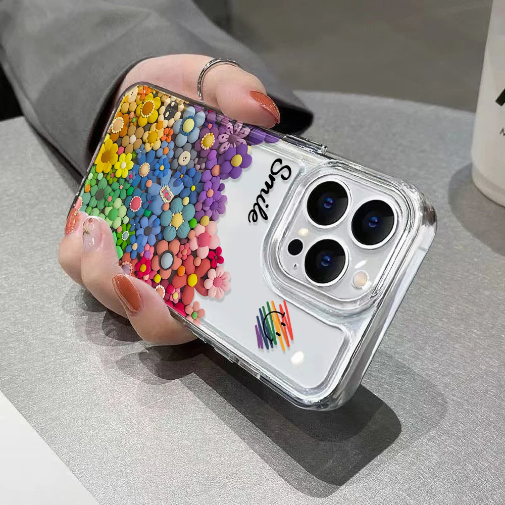 Funda de teléfono con flores para iPhone 13 11 16 15 Pro Max 14 12 16E 16promax 15promax 14promax Funda de silicona TPU suave transparente - imagen 4