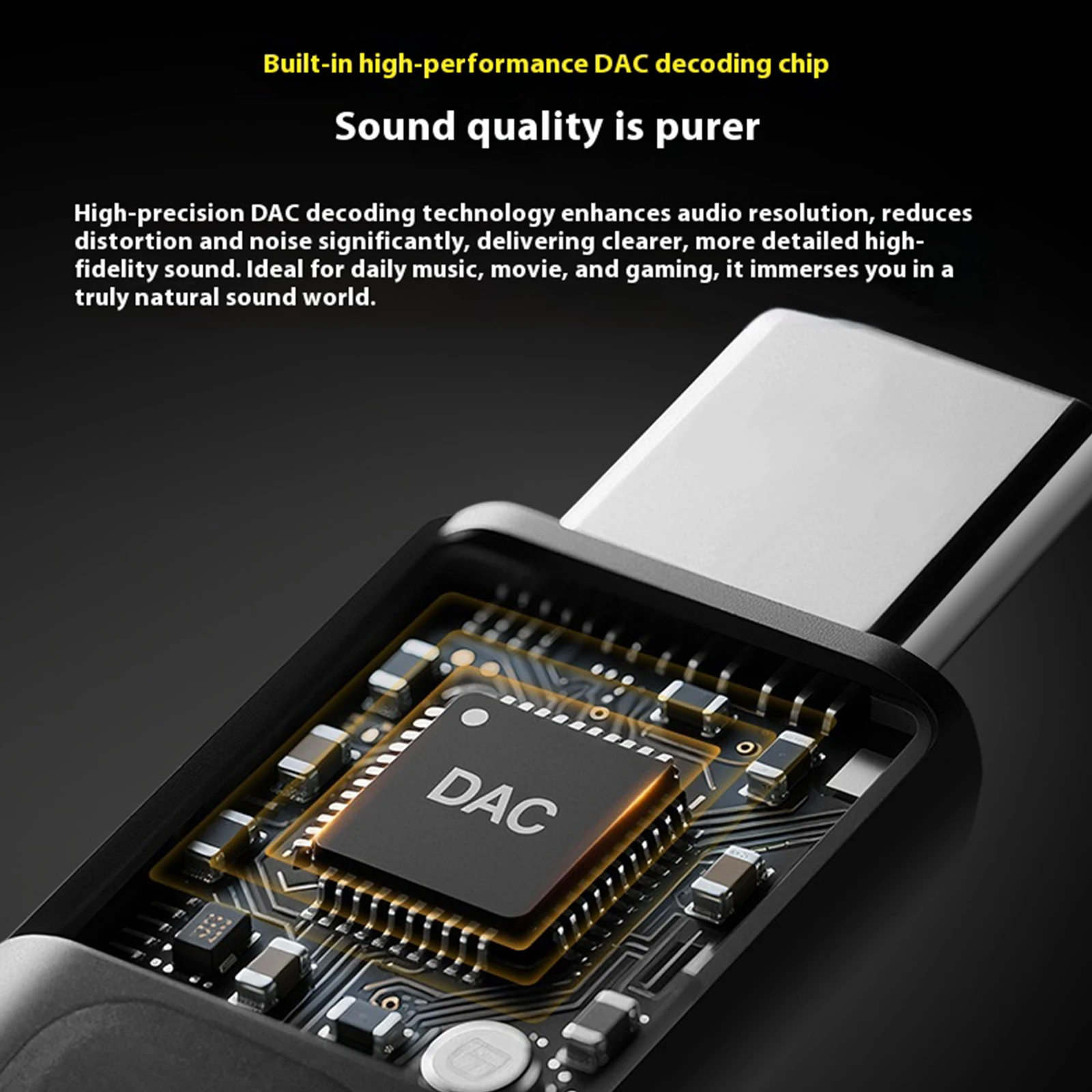 Decodificador Digital portátil, auriculares de sintonización EQ profesionales de 4 etapas, adaptador de Audio, Cable adaptador de auriculares para adaptador de amplificador de ordenador portátil