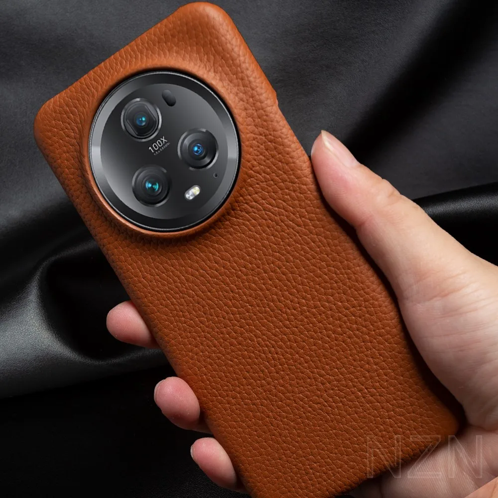 Para Huawei Honor Magic 5 Pro funda de lujo de negocios de cuero genuino funda de teléfono honor magic 5 lite Fundas traseras protectoras Coque - imagen 2