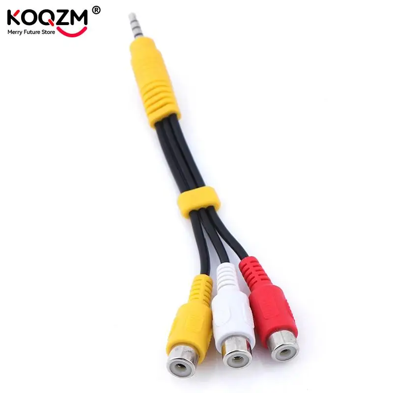 Cable adaptador Aux macho de 3,5mm a 3 RCA hembra, adaptador AV para Audio y vídeo de alto rendimiento, 1 unidad - imagen 3