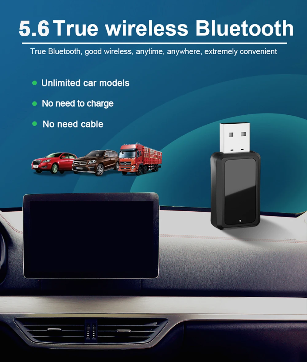 Receptor y transmisor FM para coche Bluetooth 5,6, con pantalla LED, USB, inalámbrico, llamada con manos libres, Mini alimentación USB, Kit de Radio Fm para coche - imagen 4