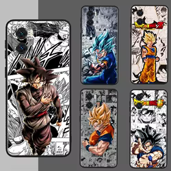 Comics d-dragon Ball Son Goku para Motorola Moto G85 G64 G55 G54 G45 G35 G34 Edge 50 40 5G funda negra para teléfono