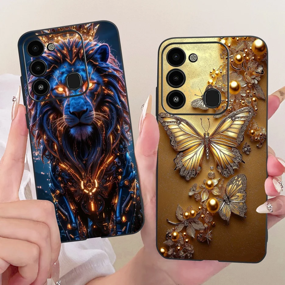 Para Tecno Spark Go 2022 funda KG5 KG5h elegante mariposa pintado cubierta suave TPU funda de teléfono para Tecno Spark 8C Spark8C Fundas bolsas - imagen 2