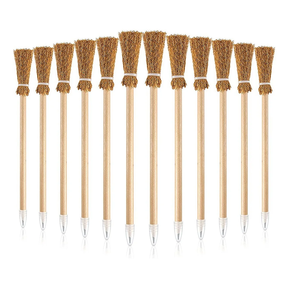 Lápices de escoba de bruja para Halloween, lápices de escoba, escritura, 12 piezas