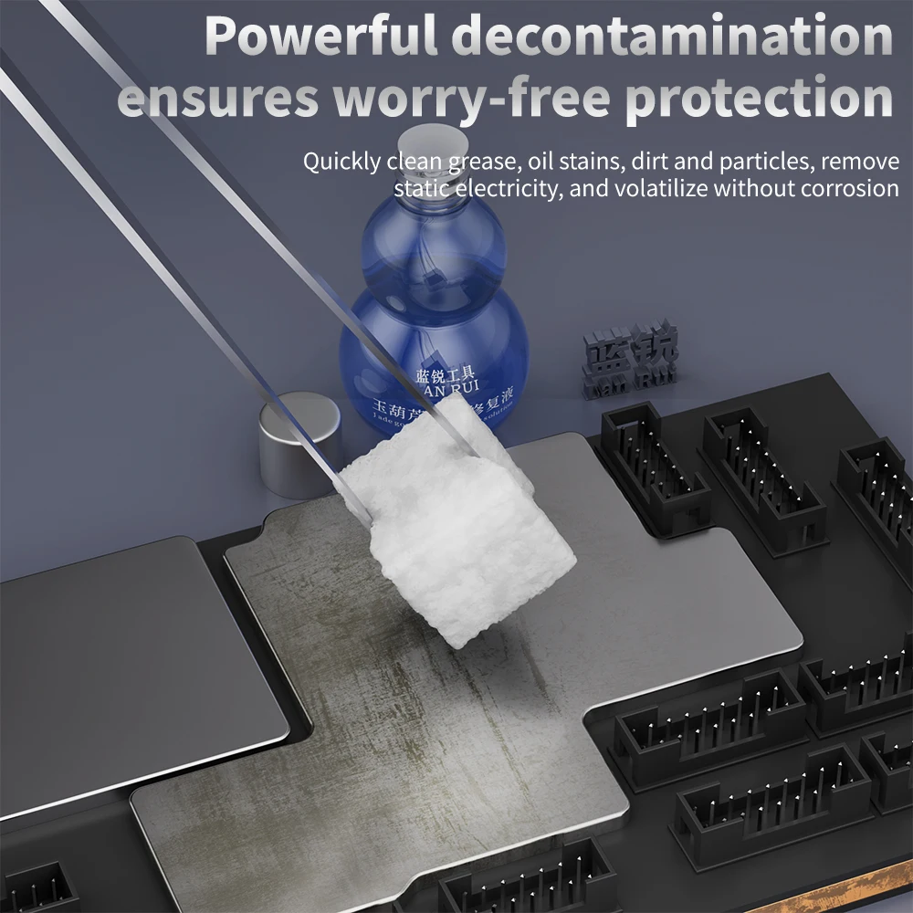 LANRUI-fluido de reparación de marco medio de calabaza de Jade, 30ML, para placa base de teléfono móvil, herramienta de limpieza descontaminante PCB de marco medio - imagen 4