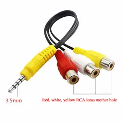 Cable adaptador AV de componente de vídeo de 3,5 MM a Jack 3 RCA para TV TCL rojo blanco y amarillo hembra