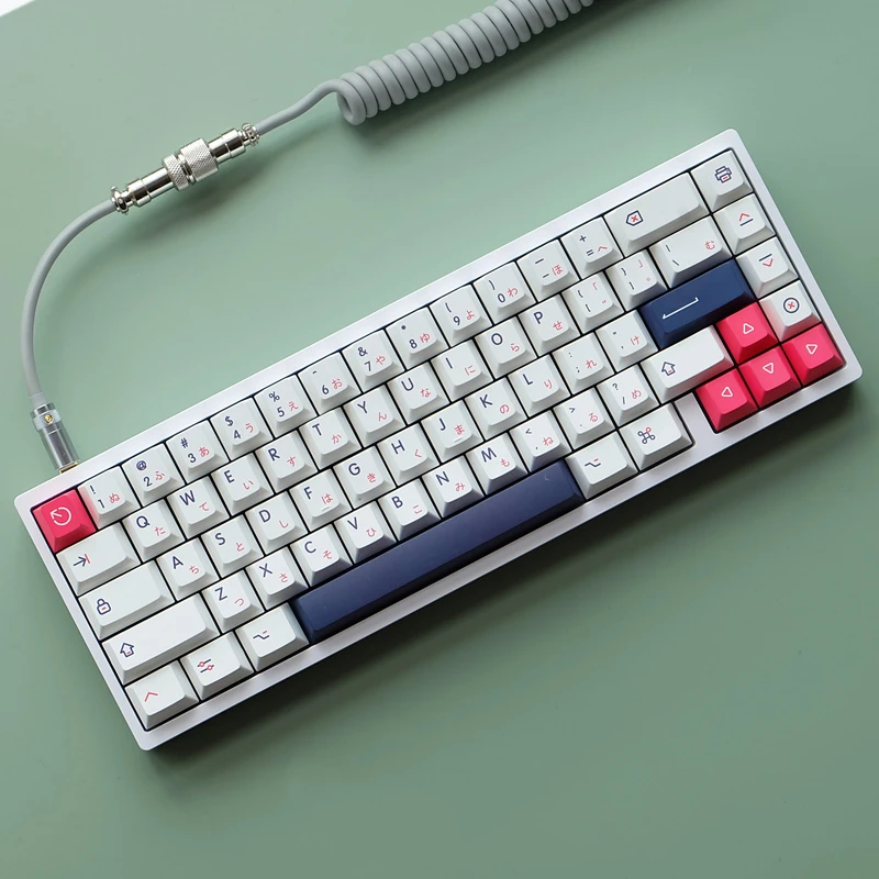Juego de 140 teclas de teclas Kon Momo para teclado mecánico MX Switch, teclas de sublimación de tinte PBT, perfil de cereza con cambio 1.75u 2u