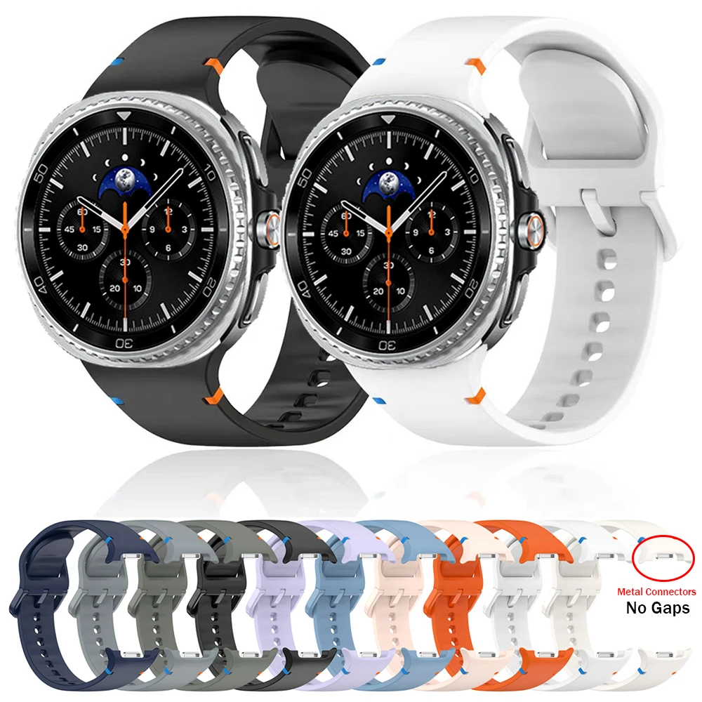 Correa suave de silicona para Samsung Galaxy Watch8 Classic, correa transpirable de 46mm, Galaxy Watch 8, 40/44mm, pulsera sencilla deportiva sin huecos