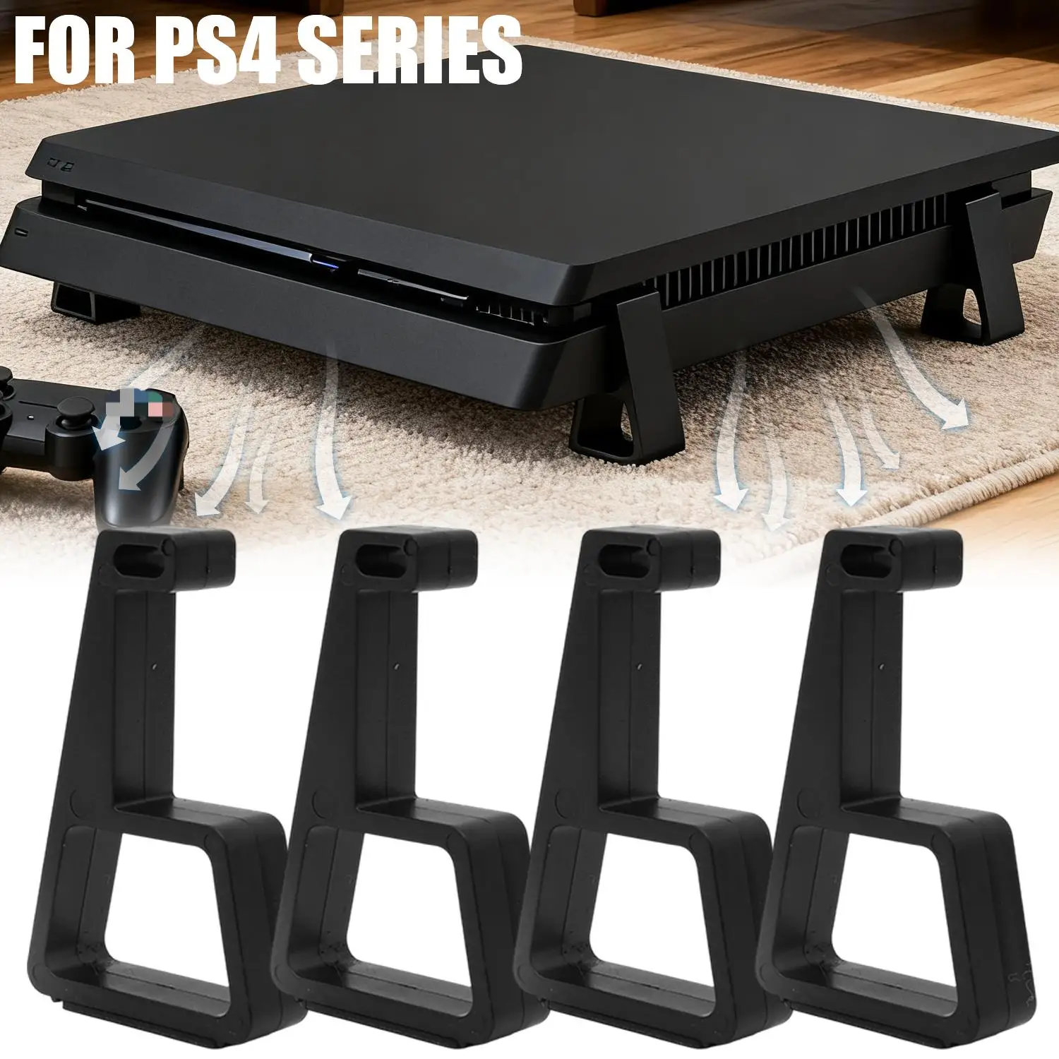 Soporte Horizontal de refrigeración para PS4 Slim/Pro, soporte de disipación de calor, Base antideslizante a prueba de golpes, accesorios para PS4, 4 Uds.