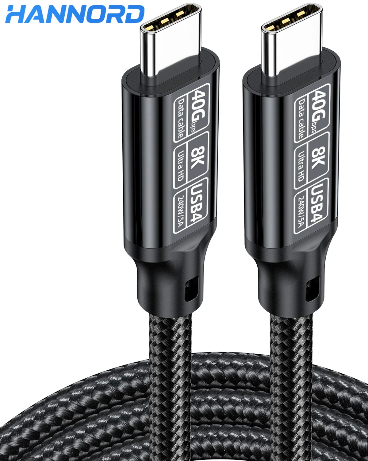Cable de datos USB-C tipo C de doble extremo C a C 8K @ 60Hz transmisión de 40Gbps cable de vídeo de carga rápida de alta velocidad 240W 5A 48V - imagen 2