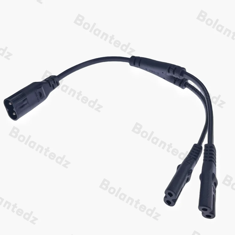 Cable de alimentación IEC C8 a C7 en Y, 28 cm práctico para PC - imagen 5
