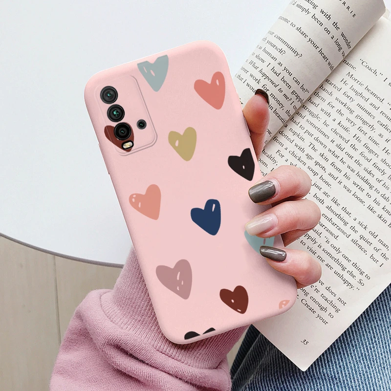 Funda de flor de corazón para Redmi 9T, funda de teléfono bonita de silicona a prueba de golpes, funda suave para Redmi 9T 9 T Redmi9T, carcasa de dibujos animados encantadora - imagen 5