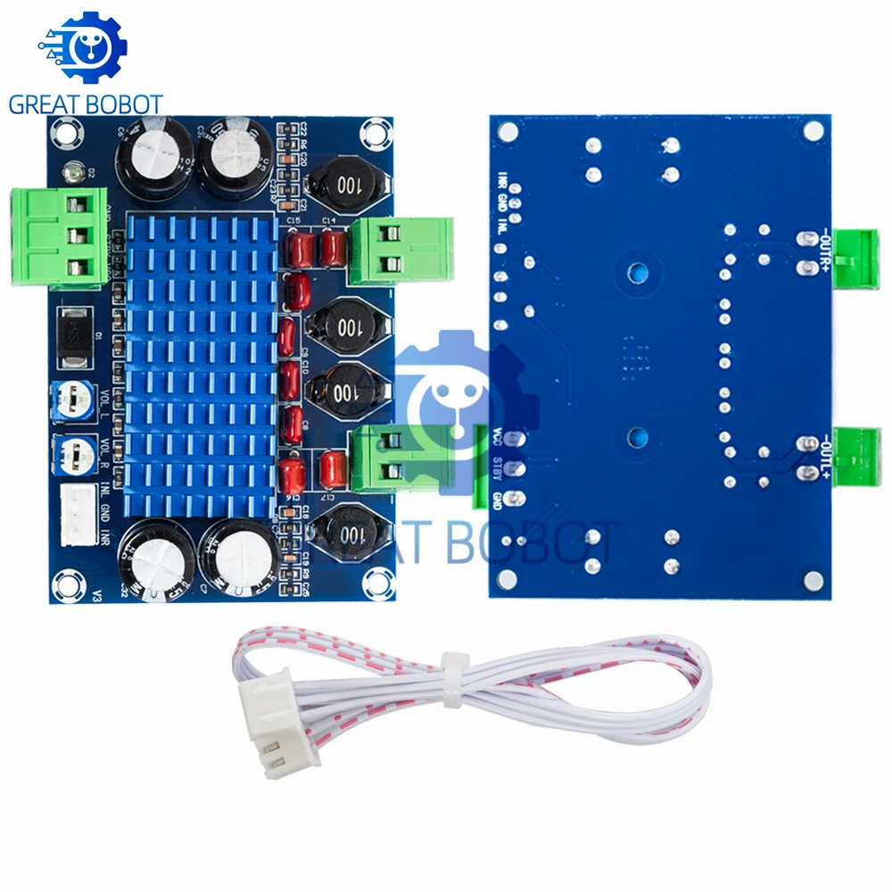 Placa amplificadora de potencia HIFI Digital de alta potencia BS XH M572 TPA3116D2-2 * 120W, enchufe de chasis dedicado, entrada de 5V/24V/28V, salida de 120W - imagen 5