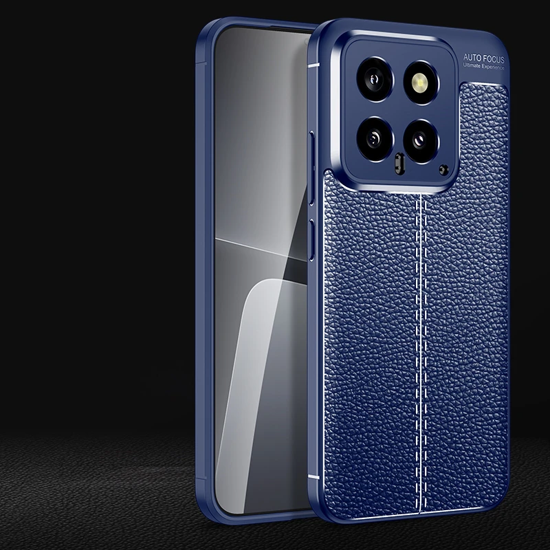 Funda de cuero suave para Xiaomi Mi 14 Pro, carcasa a prueba de golpes, parachoques trasero de TPU, alta calidad - imagen 5