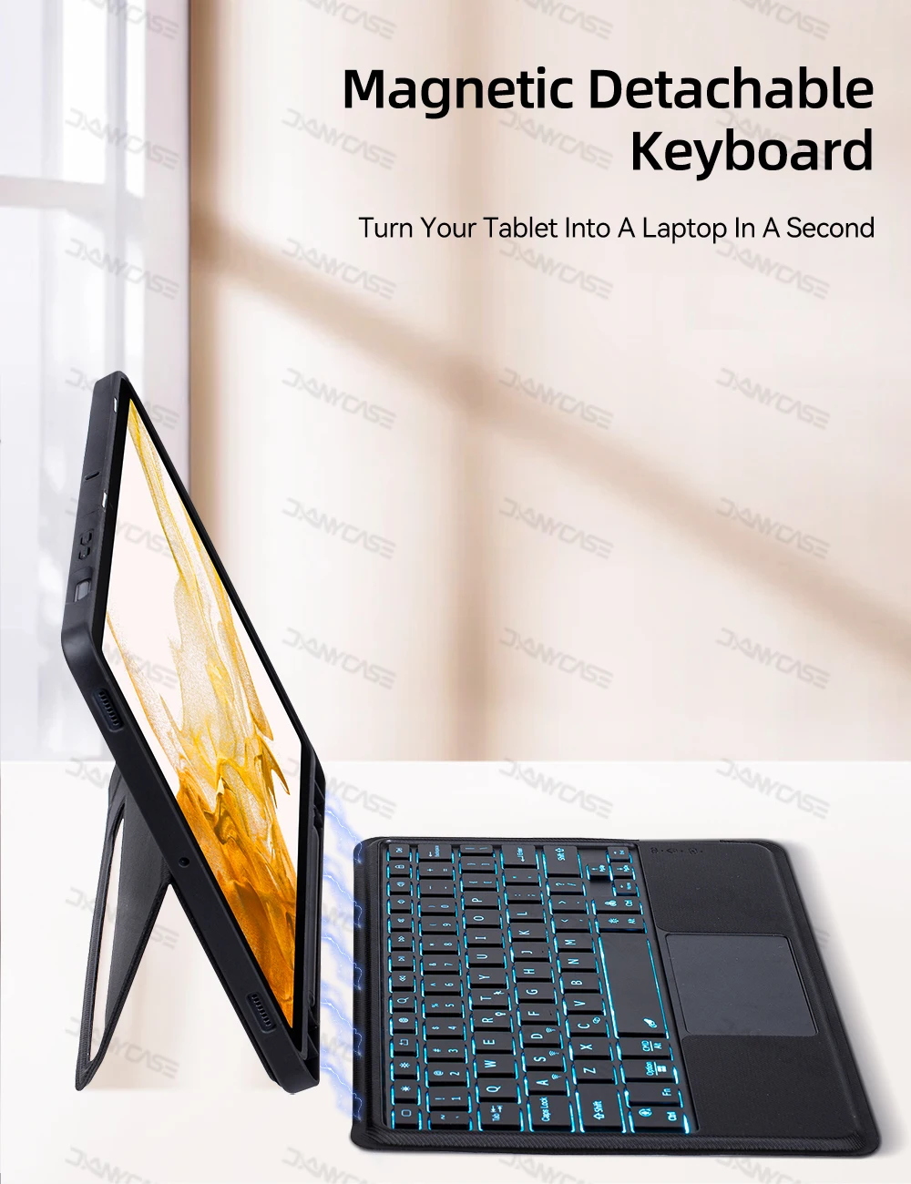 Una computadora portátil con un teclado magnético