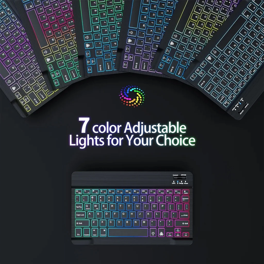 Teclado retroiluminado para Huawei Matepad 11,5, 2023 Air, 11,5 pulgadas, 11, 2021, 10,4, 2020, T10S, SE, 10,1 Pro, 11, 2024, 2022, 10.8, ratón de M6 de 10 pulgadas - imagen 3
