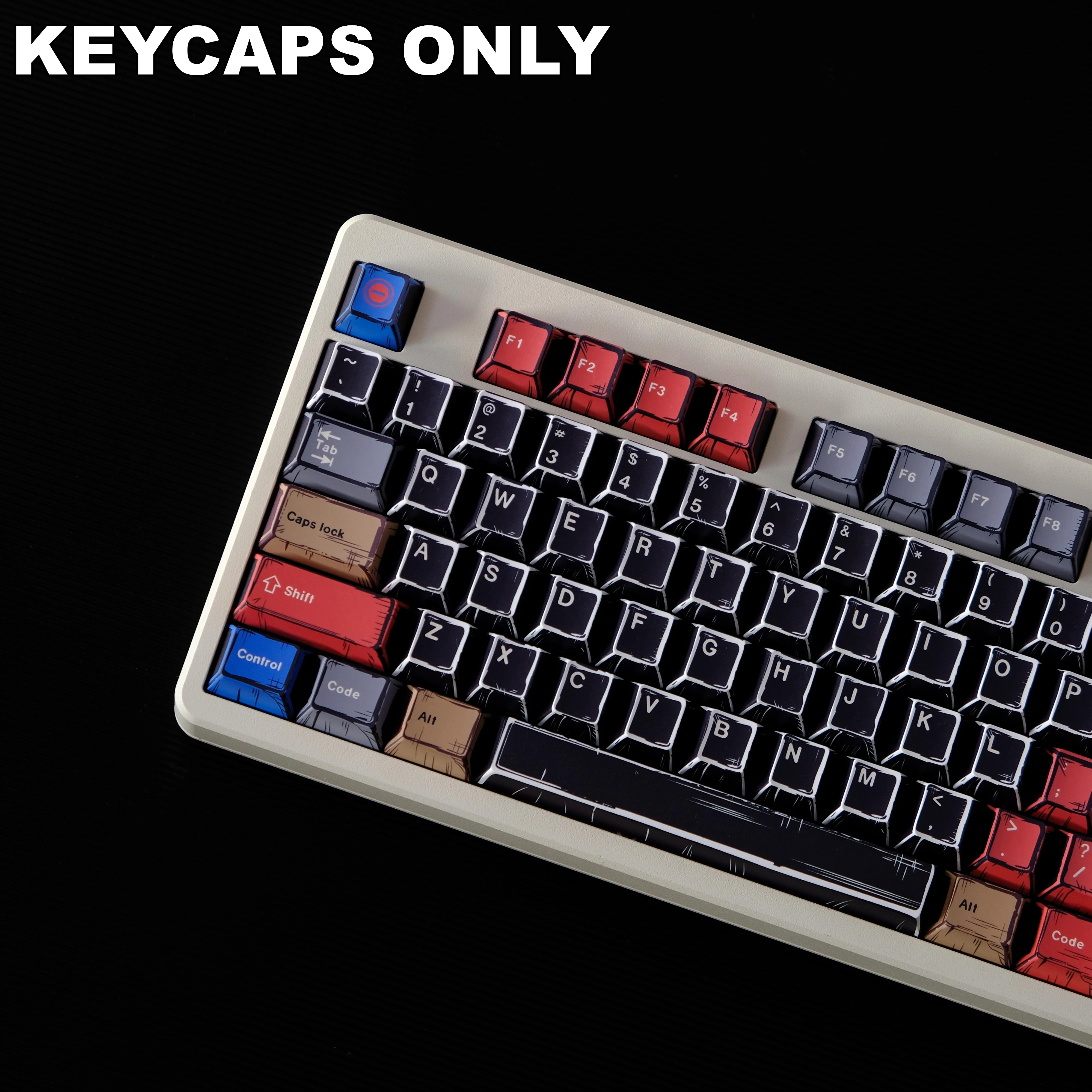 Juego de teclas negras de 151 teclas, teclas de perfil de cereza de material PBT para teclado mecánico MX, juego de llaves estilo 3D, regalo de Navidad - imagen 2