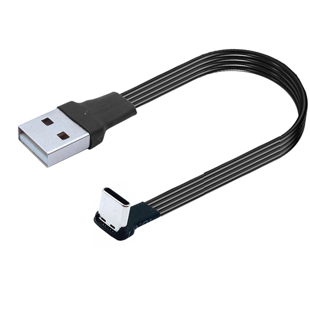USB-C Tipo C Makitanlichen UP Down Abgewinkelt 90 Grado zu USB 2,0 Makitanlichen Kabel USB Typ-c Flache kabel 0,1 m/0,2 m/0,5 m/ - imagen 2