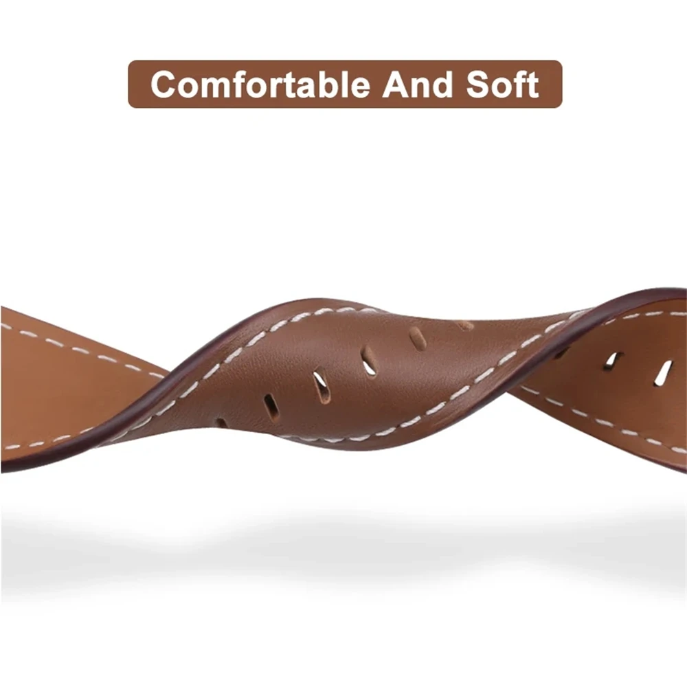 Correa de cuero de 20mm y 22mm para Samsung Galaxy Watch Active 2 Watch 3/6/4/5 Pro 45mm 40mm 44mm S3 pulsera Galaxy Watch 7 correa de reloj - imagen 5