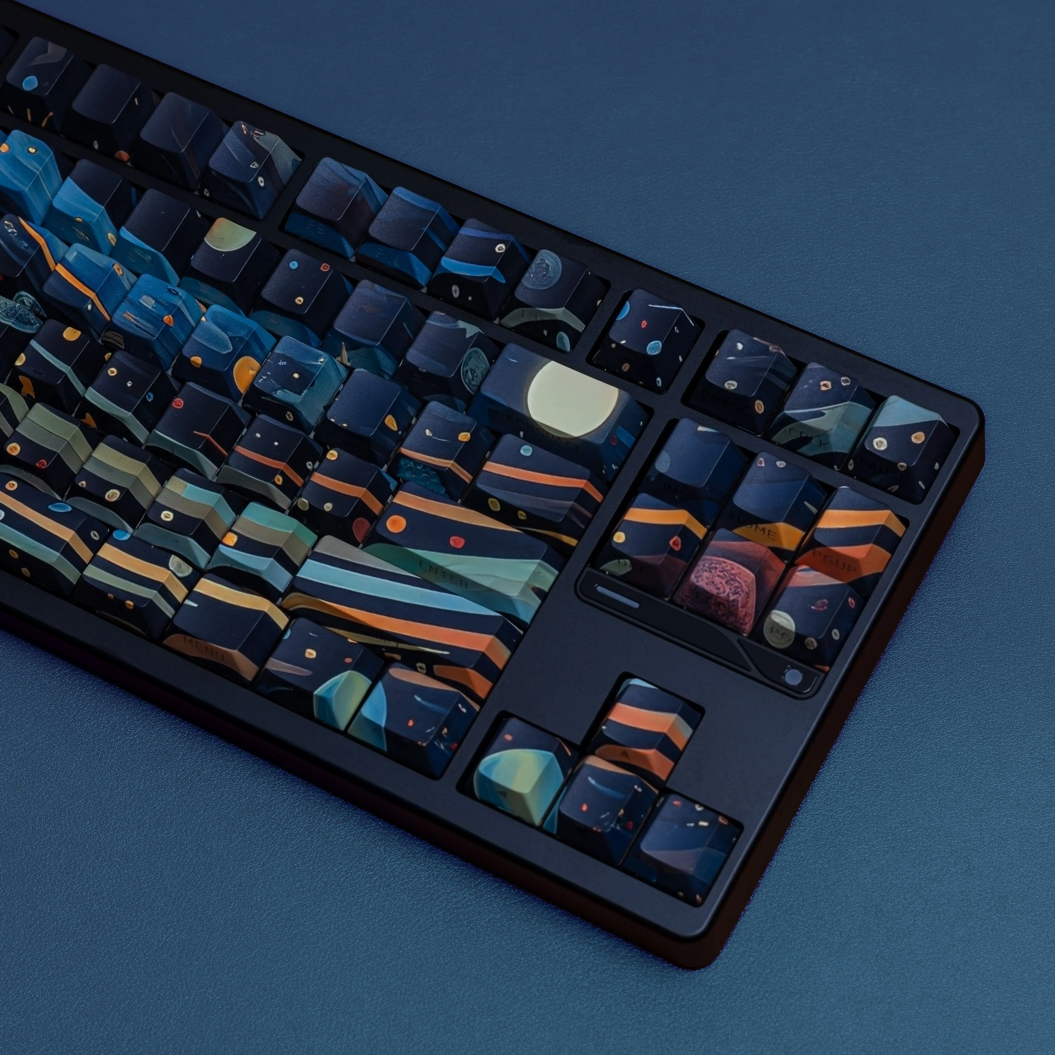 Teclas de cielo estrellado y cereza, Material PBT, letras laterales, teclas sub teñidas, 131 teclas para teclado mecánico, diseño ISO ANSI, Wooting A75 - imagen 5