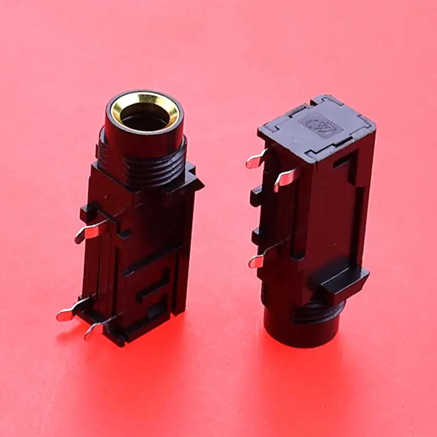 Cltgxdd DIY 6,35mm Audio Video Jack 6,5mm estéreo de doble canal 3 pines cara 4 pines Tuning etapa micrófono conector hembra - imagen 3