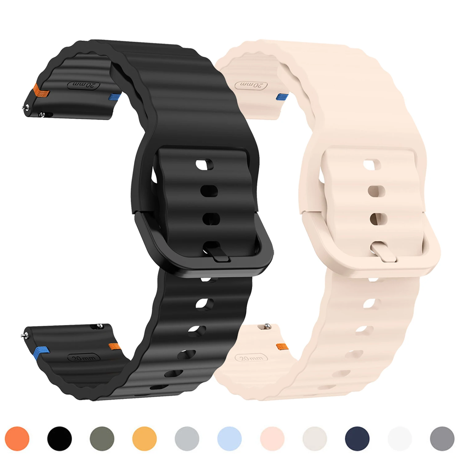 Correa de silicona de 22mm para Huami Amazfit T-Rex3 Pro, pulsera de 48mm para Amazfit Helio/Pace/Stratos 3 2 2S/Bip 6 5 Correa