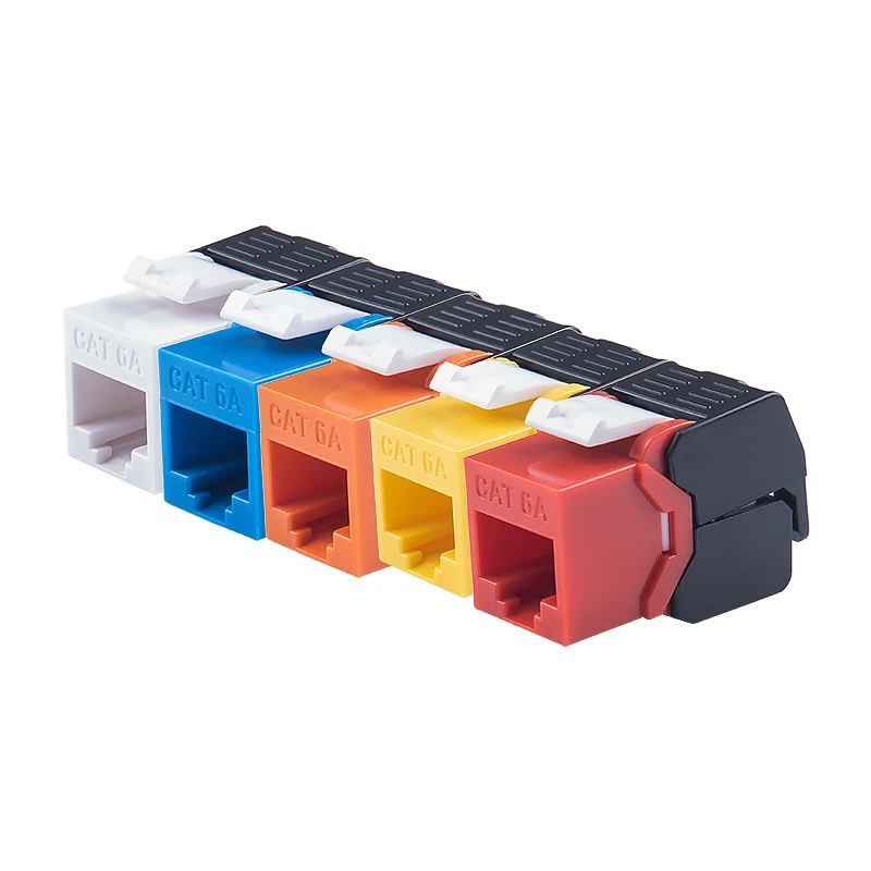 Linkwylan RJ45 Keystone Jack Cat5e Cat6 6A Multi colores sin herramientas UTP a módulos de red LSA conexión sin herramientas - imagen 2