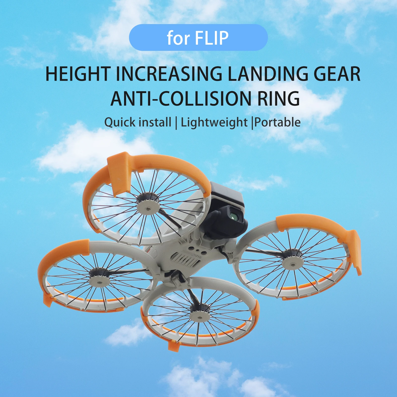 Propeller Guard For DJI Flip Protector Bumper Rings with Increased Height Stand  Quick Release Anti-drop Cover For DJI Flip