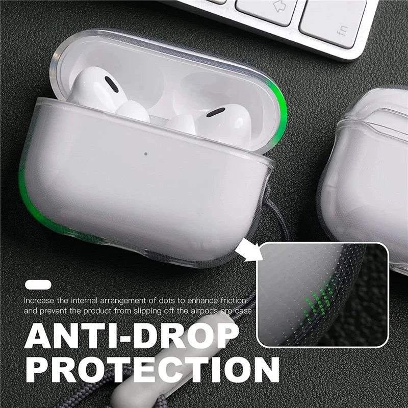 Funda transparente de TPU suave para auriculares con correa de cordón para Airpods Pro 2 2022 2a generación Air Pods 3 2 1 3.a generación accesorios de cubierta - imagen 4