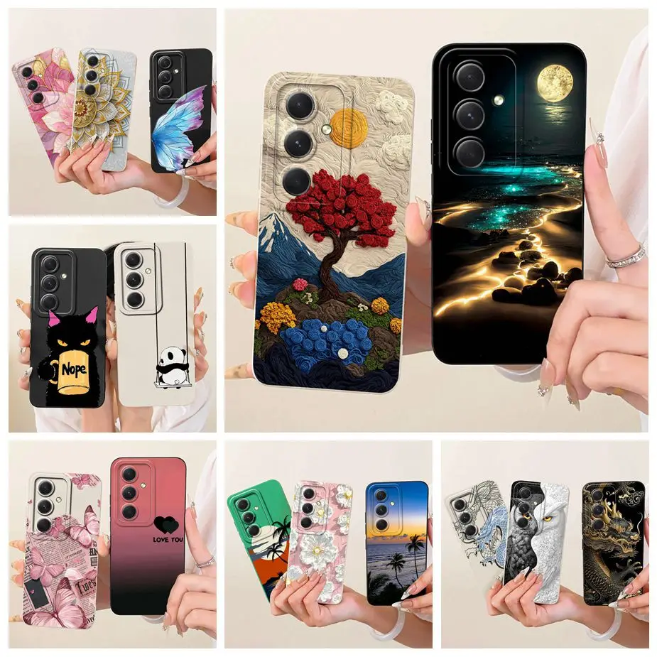 Para Samsung Galaxy M55 5G funda SM-M556B cubierta pintada de caramelo de lujo funda de silicona suave para Samsung M55s M 15 55 Galaxy M15 Fundas