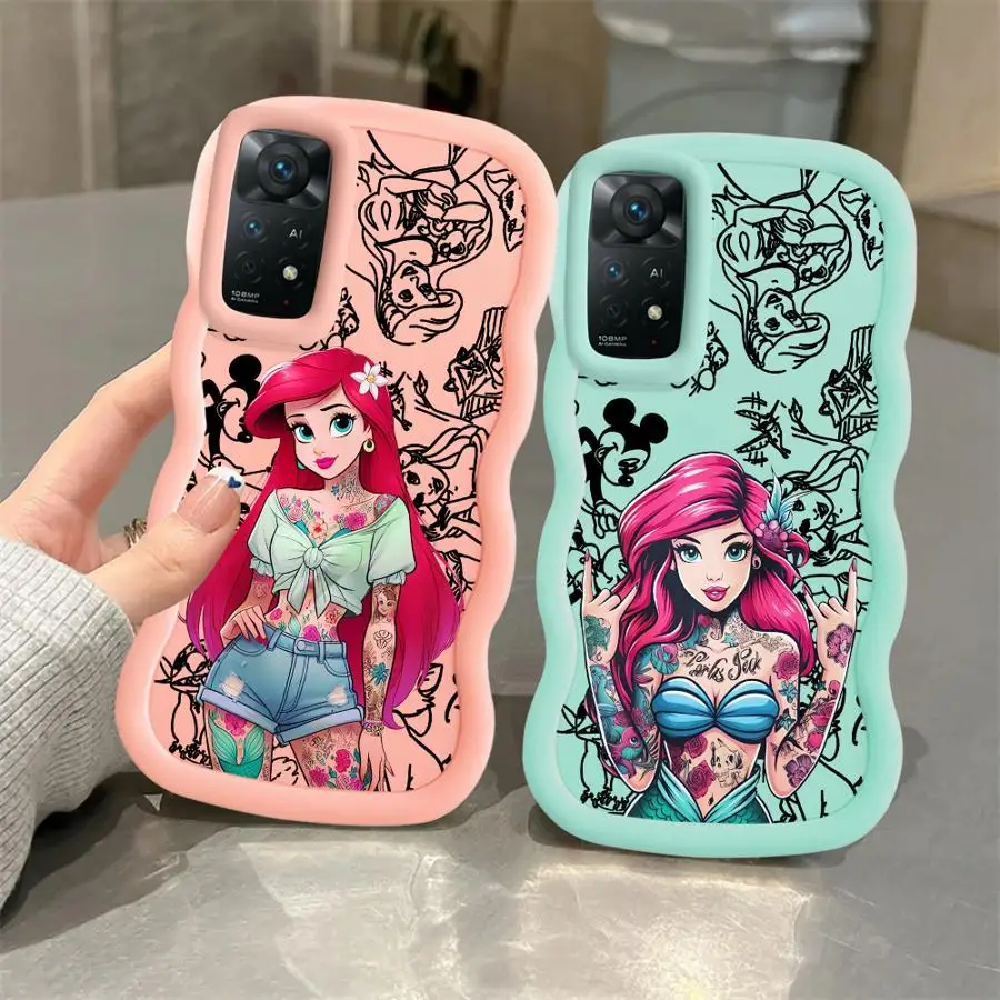 Funda de teléfono suave con tatuaje de Disney Ariel Princess para Xiaomi Redmi Note 10 12 9 14 Pro Plus 8 13 11 - imagen 3