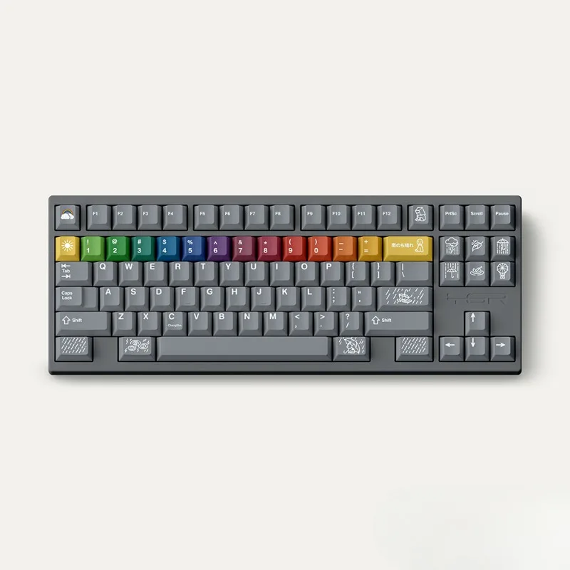 Teclas originales con tema después de la lluvia, sublimación PBT, Color arcoíris, teclas personalizadas, accesorios para teclado mecánico, regalos - imagen 4