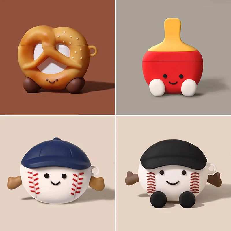 Para AirPods 4 3 2 1 Pro Pro2 funda para auriculares 3D Sushi comida divertida caja protectora de silicona para auriculares con cubierta colgante ﻿ - imagen 5