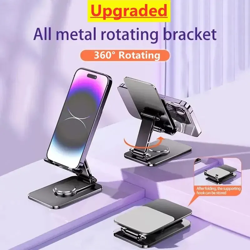 Universal Aluminum Alloy Portable Tablet Holder For iPad Adjustable Flexible Folding Lazy Desktop Live Mobile Phone Stand Mount - imagen 2