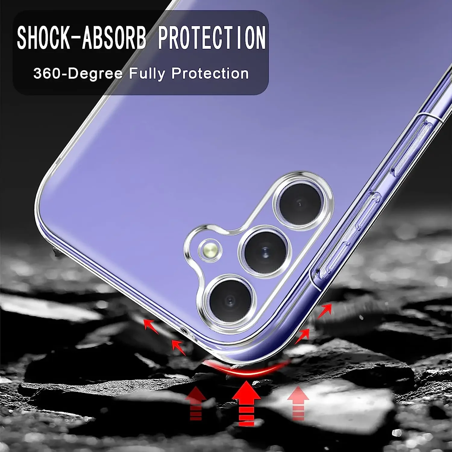 Funda transparente de silicona de protección completa 360 para Samsung Galaxy S24FE A56 A36 A16 A06 A26 A55 A35 A05S A54 A34 A24 cubierta transparente - imagen 3