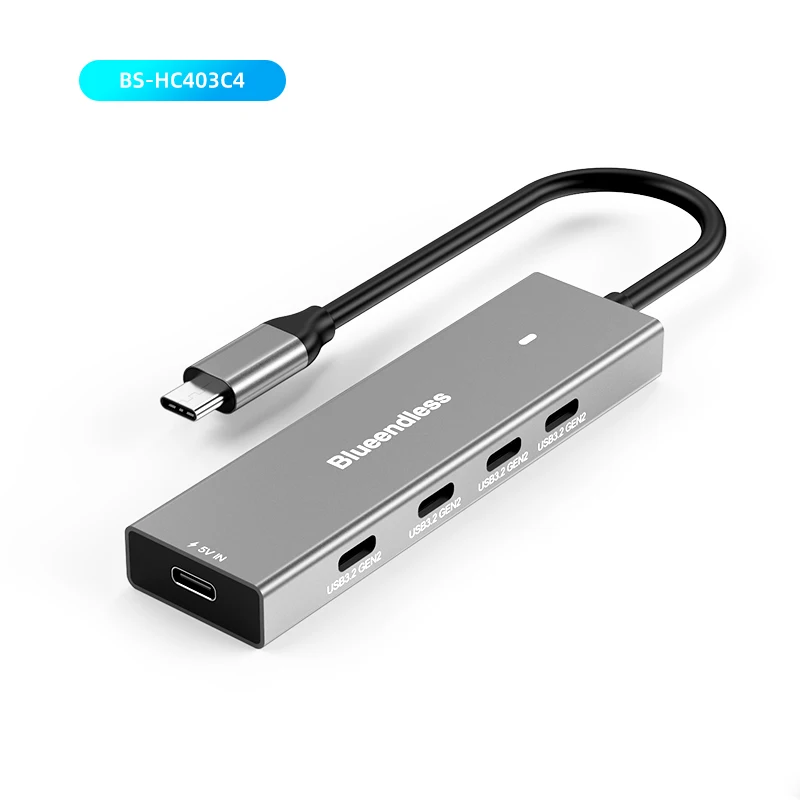 Concentrador USB tipo c 5 en 1, adaptador multipuerto de aluminio, de alta velocidad, USB3.2, Gen2, 10gbps, 2A + 2C, para PC y portátil - imagen 2