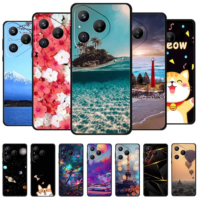 Funda de silicona suave Original para Huawei Pura 80 5G TPU funda de teléfono para Pura 80 5G vistas protección de paisaje Carcasa Capa parachoques