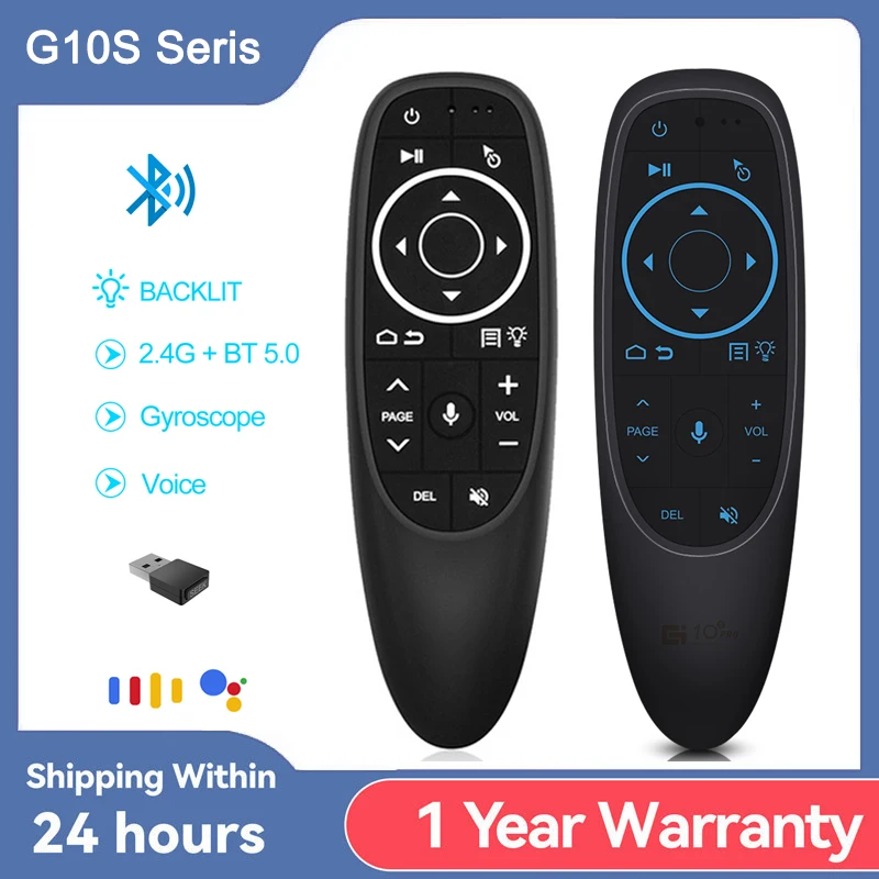 G10S 2,4G inalámbrico Air Mouse G10SPRO Control remoto por voz giroscopio IR aprendizaje G10SPRO BT para Android TV Box