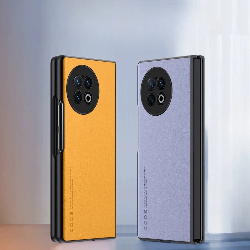Para Vivo X Fold5 funda de teléfono con pantalla plegable para X Fold 5 FOLD5 XFold5 Funda protectora con patrón de cuero liso carcasa trasera - imagen 5