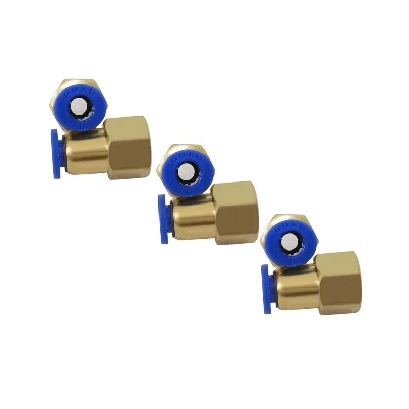 Alta calidad 100 Uds BSPT PCF6-02, conectores neumáticos de 6mm a 1/4 'accesorios rectos hembra de un solo toque