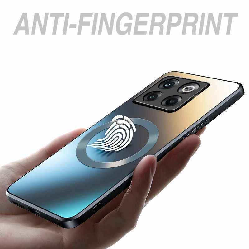 Funda rígida de silicona mate AG de lujo para Oneplus 11 10T, funda de carga inalámbrica magnética para teléfono esmerilado - imagen 5