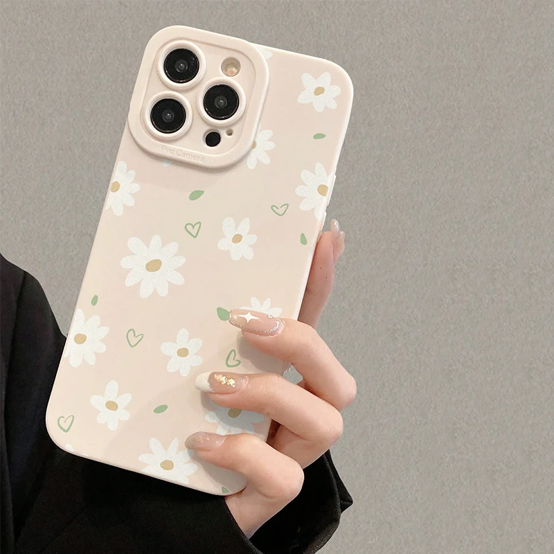 Funda de teléfono pintada con flores y corazón con bordes perforados para Xiaomi 14T, fundas para Xiaomi 13T Pro 13 12 11 Lite 5G 15 14 12T, funda suave para dulces - imagen 3