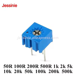10 piezas Potenciómetro Trimmer 3362, Resistencia Variable Ajustable 101 102 103 104 201 202 203 204 501 500 502 503