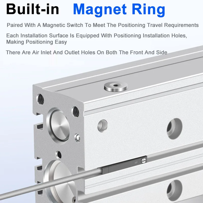Cilindro de tres ejes de tres barras guiado TCM, diámetro 12/16/20/25/32/40/50/63, carrera del cilindro de 10-400MM, consulte diferentes necesidades - imagen 5