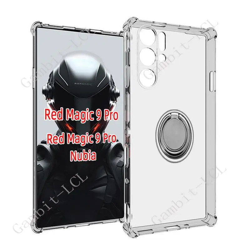 Soporte de anillo trasero para ZTE Nubia Red Magic 9S Pro + 9 Pro Plus NX769J, funda de teléfono de silicona suave TPU Original a prueba de golpes - imagen 2