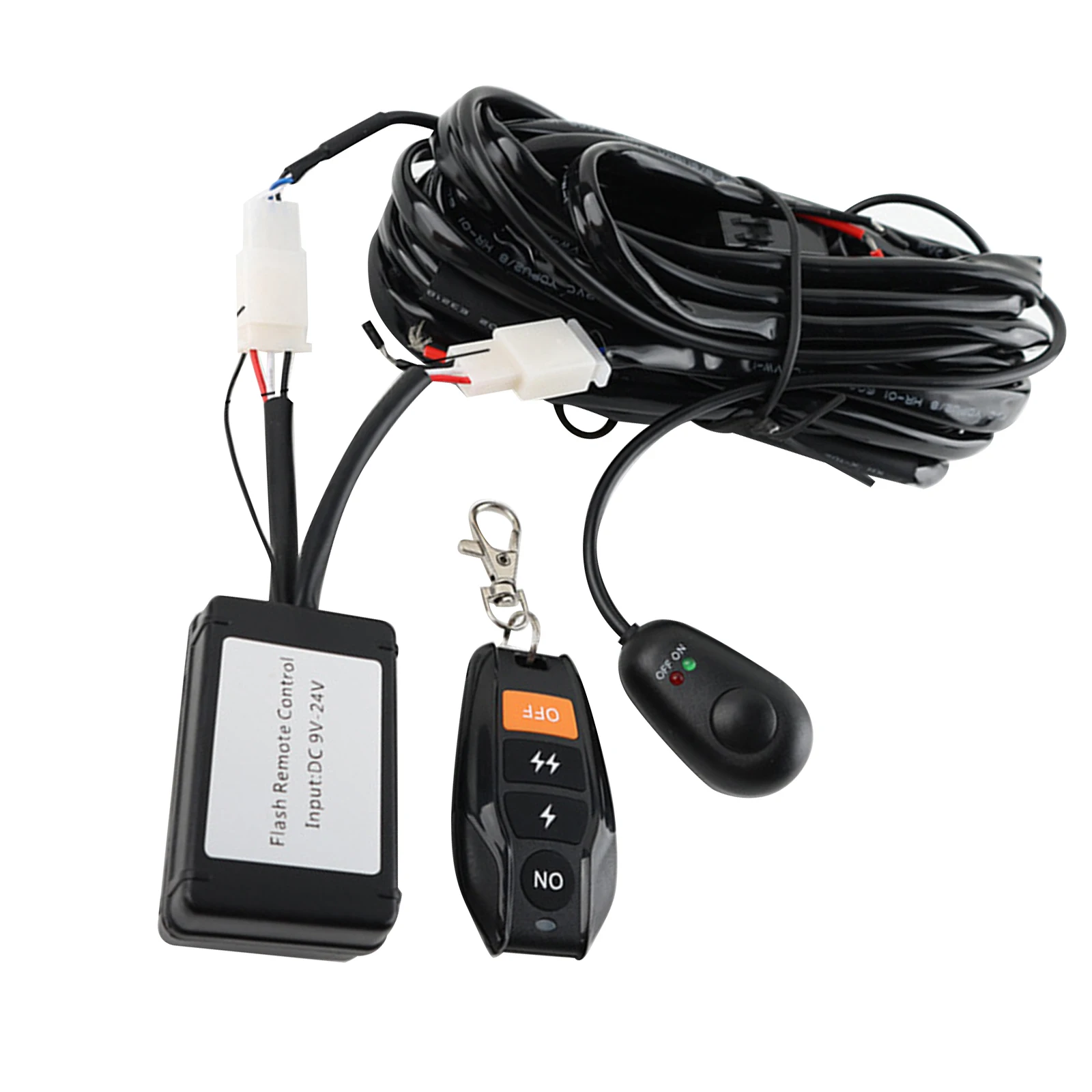 Barra de luz LED de trabajo todoterreno, Cable de alambre, interruptor de Control remoto inalámbrico, Kit de cableado, CC 9-24V 40A, focos LED, accesorios de coche - imagen 2