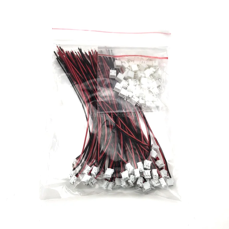 Mini Micro ZH 1,5, conector JST de 2 pines con Cable de 10cm/15cm/20cm, 50 juegos